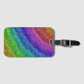 Étiquette À Bagage Parties scintillant arc-en-ciel (Devant Horizontal)