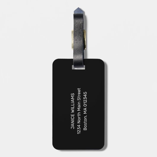 Étiquette À Bagage Parties scintillant arc-en-ciel chic rayures Nom d (Dos Vertical)