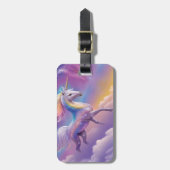 Étiquette À Bagage Parties scintillant Arc-en-ciel magique Blancs lic (Devant Vertical)