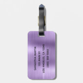 Étiquette À Bagage Parties scintillant argentée Clair violet huile (Dos Vertical)