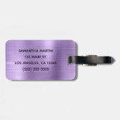 Étiquette À Bagage Parties scintillant argentée Clair violet huile (Dos horizontal)