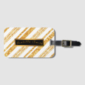 Étiquette À Bagage Parties scintillant blanche or Boho Collection de  (Devant Horizontal)