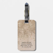 Étiquette À Bagage Parties scintillant Champagne Monogramme Sparkly (Dos Vertical)