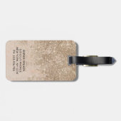 Étiquette À Bagage Parties scintillant Champagne Monogramme Sparkly (Dos horizontal)
