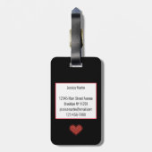 Étiquette À Bagage Parties scintillant Coeurs rouges mignonnes person (Dos Vertical)