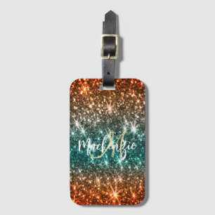 Étiquette À Bagage Parties scintillant colorée