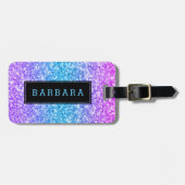Étiquette À Bagage Parties scintillant colorée moderne Texture Accent (Devant horizontal)