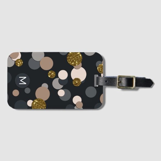 Étiquette À Bagage Parties scintillant Confetti Peach, Maple, Grey an (Devant Horizontal)