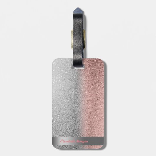 Étiquette À Bagage Parties scintillant Cool moderne Bokeh Ombre Strip (Dos Vertical)