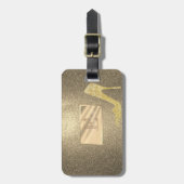 Étiquette À Bagage Parties scintillant cool, talon haut, Monogramme p (Devant Vertical)