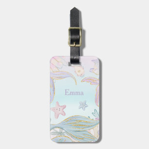 Étiquette À Bagage Parties scintillant d'aquarelle Les traînées de si