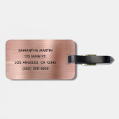 Étiquette À Bagage Parties scintillant d'argent brillant Rose Gold Fo (Dos horizontal)