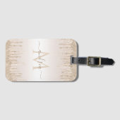 Étiquette À Bagage Parties scintillant de champagne et Monogramme chi (Devant Horizontal)