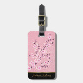 Étiquette À Bagage Parties scintillant de fleurs de cerisiers roses (Devant Vertical)