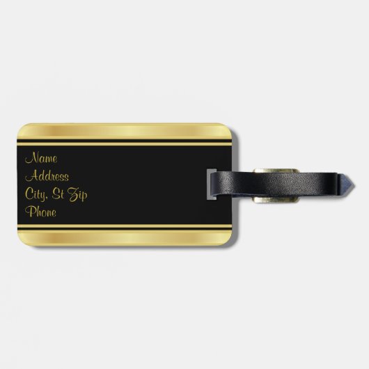 Étiquette À Bagage Parties scintillant d'or Confetti Imprimer (Dos horizontal)