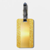 Étiquette À Bagage Parties scintillant d'or Glamour moderne Monogramm (Dos Vertical)