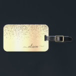 Étiquette À Bagage Parties scintillant d'or Monogramme métallique Nom<br><div class="desc">Gold Faux Foil Parties scintillant d'étincelle métallique broyée Monogramme en métal Nom et étiquette initiale de sac ou de bagage. Cela rend le cadeau parfait pour 16 ans,  mariage,  douche nuptiale,  anniversaire,  baby shower ou bachelorette pour quelqu'un qui aime le luxe glam et les styles chic.</div>