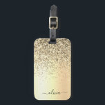 Étiquette À Bagage Parties scintillant d'or Monogramme métallique Nom<br><div class="desc">Gold Faux Foil Parties scintillant d'étincelle métallique broyée Monogramme en métal Nom et étiquette initiale de sac ou de bagage. Cela rend le cadeau parfait pour 16 ans,  mariage,  douche nuptiale,  anniversaire,  baby shower ou bachelorette pour quelqu'un qui aime le luxe glam et les styles chic.</div>