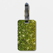 Étiquette À Bagage Parties scintillant dorées foncées chatoyantes (Dos Vertical)