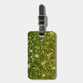 Étiquette À Bagage Parties scintillant dorées foncées chatoyantes (Devant Vertical)