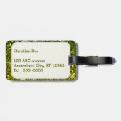 Étiquette À Bagage Parties scintillant dorées foncées chatoyantes (Dos horizontal)