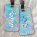 Étiquette À Bagage Parties scintillant en pierre optique holographiqu<br><div class="desc">Augmentez votre bagage avec cette superbe étiquette personnalisée</div>