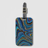 Étiquette À Bagage Parties scintillant en verre étincelante marbre bl (Devant Vertical)