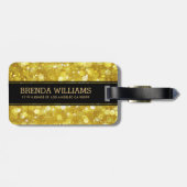 Étiquette À Bagage Parties scintillant Glam Gold Bokeh moderne Accent (Dos horizontal)