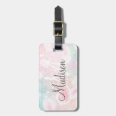Étiquette À Bagage Parties scintillant glamour rose Joli Motif (Devant Vertical)