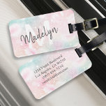 Étiquette À Bagage Parties scintillant glamour rose Joli Motif<br><div class="desc">Personnalisez facilement ce joli motif de parties scintillant de livre rose avec votre nom et/ou monogramme personnalisés.</div>