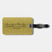 Étiquette À Bagage Parties scintillant Gold Retro Et Étincelles (Dos horizontal)