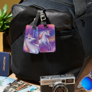 Étiquette À Bagage Parties scintillant Imaginaire arc-en-ciel nuages 