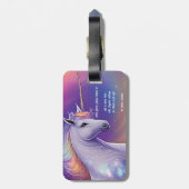 Étiquette À Bagage Parties scintillant Imaginaire arc-en-ciel nuages  (Dos Vertical)