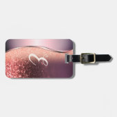 Étiquette À Bagage Parties scintillant moderne Bokeh, Monogramme (Devant horizontal)