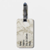 Étiquette À Bagage Parties scintillant Monogramme Gold, noir et marbr (Dos Vertical)