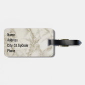 Étiquette À Bagage Parties scintillant Monogramme Gold, noir et marbr (Dos horizontal)