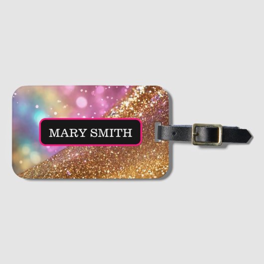 Étiquette À Bagage Parties scintillant Opal Collection Holographique (Devant Horizontal)