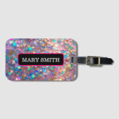 Étiquette À Bagage Parties scintillant Opal Moderne Collection Hologr (Devant Horizontal)