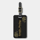 Étiquette À Bagage Parties scintillant or & blanc & étincelles Elépha (Devant Vertical)