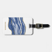 Étiquette À Bagage Parties scintillant or marbre Agate (Devant horizontal)