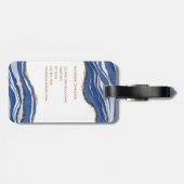 Étiquette À Bagage Parties scintillant or marbre Agate (Dos horizontal)