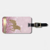 Étiquette À Bagage Parties scintillant or moderne Unicorn, Parties sc (Devant horizontal)