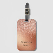 Étiquette À Bagage Parties scintillant or rose (Devant Vertical)