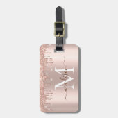Étiquette À Bagage Parties scintillant or Rose moderne élégant (Devant Vertical)