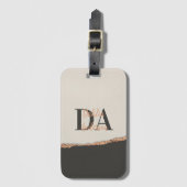 Étiquette À Bagage parties scintillant or rose noir rose moderne mono (Devant Vertical)