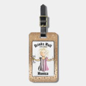 Étiquette À Bagage Parties scintillant personnalisée Sparkle Boire (Devant Vertical)