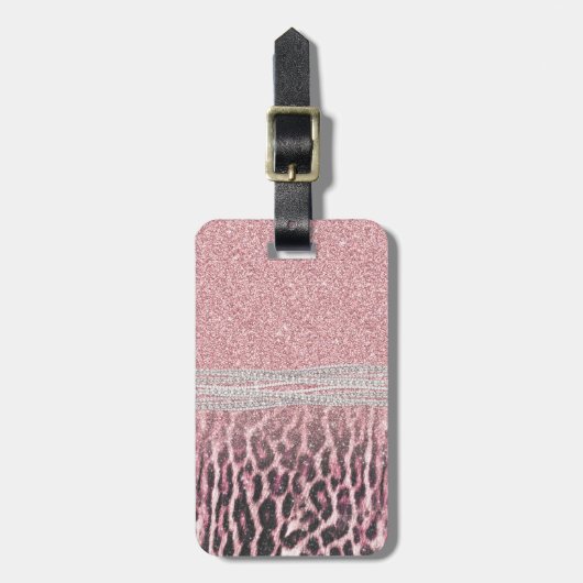 Étiquette À Bagage Parties scintillant poster de animal Chic Girly Ro (Devant Vertical)