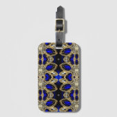 Étiquette À Bagage parties scintillant Rhinocéros bleu et or (Devant Vertical)