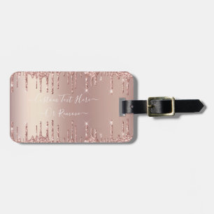 Étiquette À Bagage Parties scintillant rose Gold Blush Éclats Texte p