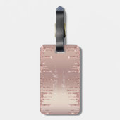 Étiquette À Bagage Parties scintillant rose Gold Blush Éclats Texte p (Dos Vertical)